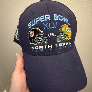 Reebok Super Bowl XLV Steelers vs Packers Hat North Texas 2011 Cap